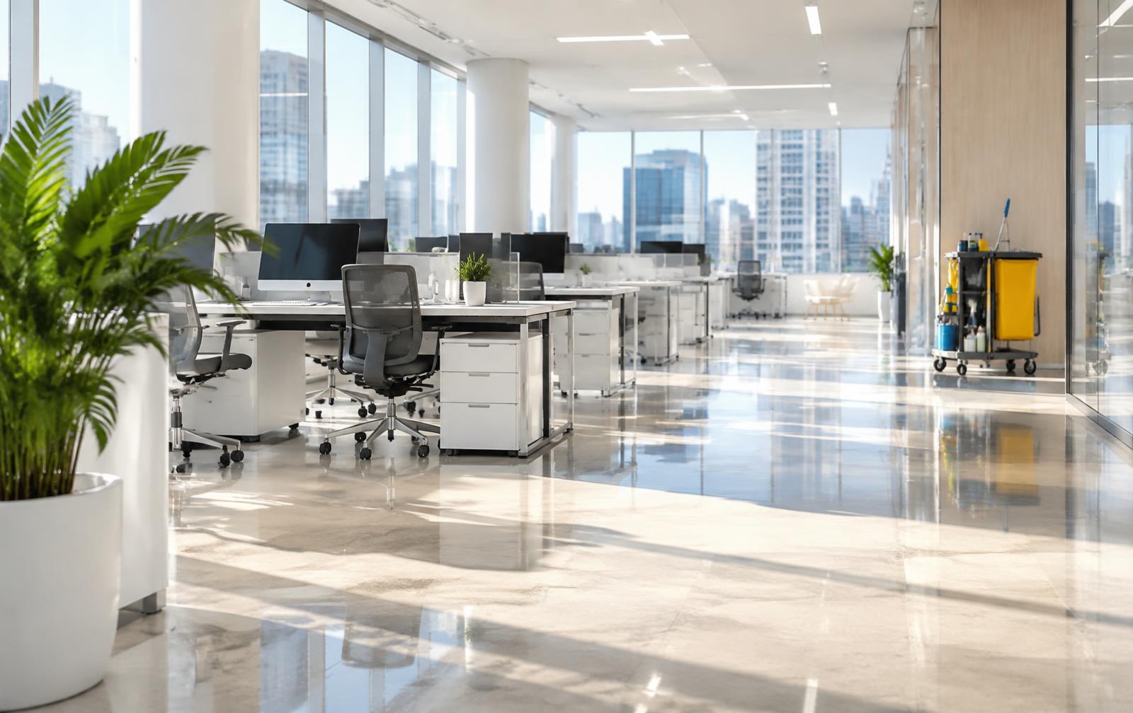 Bureau lumineux fraîchement nettoyé